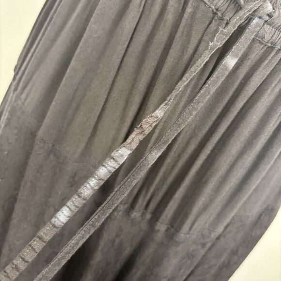 Advance One Size Maxi Skirt Black Flowy Boho Hippie Embroidery Flawed Hem - Picture 6 of 15